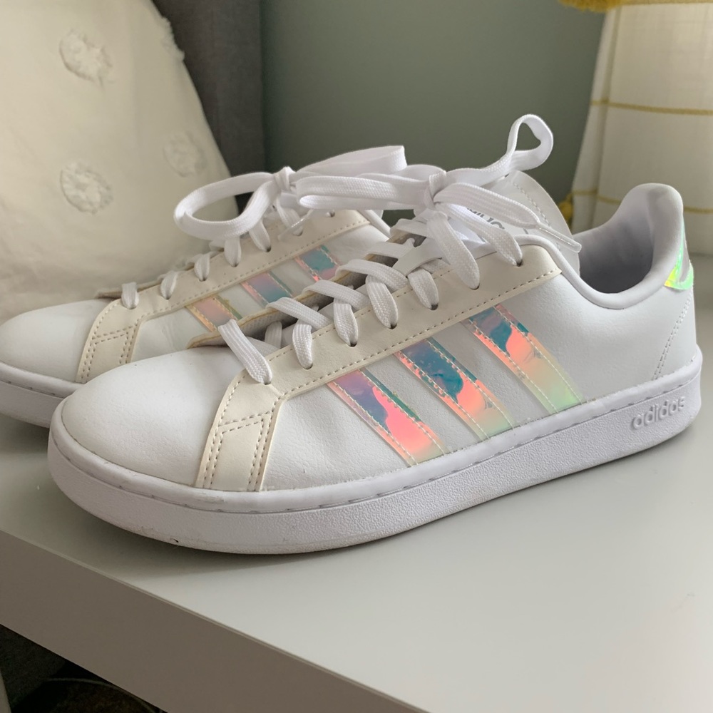Iridescent adidas sneakers